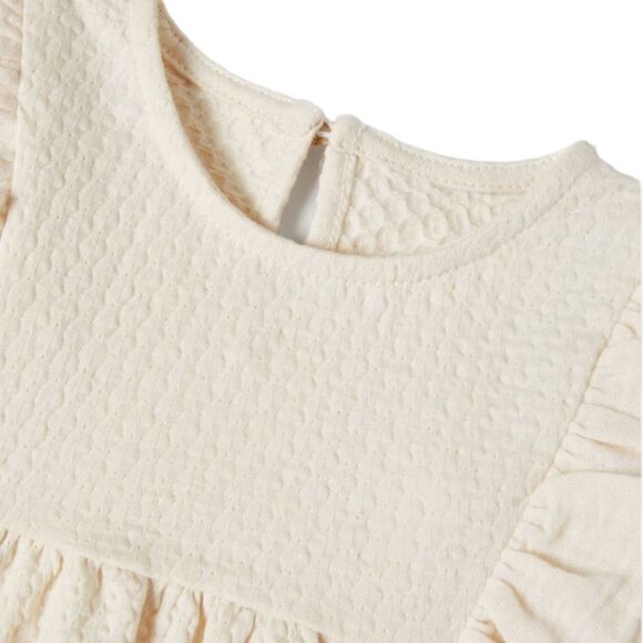 ZARA Kids | Ecru | RUFFLED TEXTURED OVERSIZED BLOUSE - Picture 4 of 7